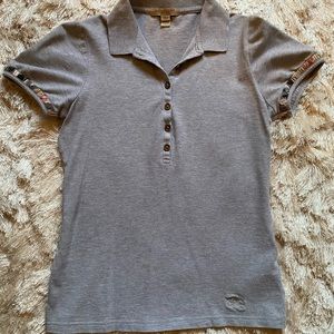 Burberry XSmall Light Grey Polo TShirt London Brit